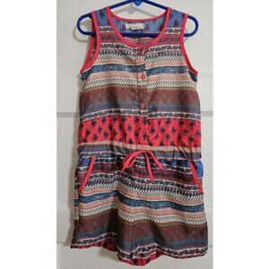 * SHRINKING VIOLET Print Sleeveless Short Romper Jumpsuit Girls Size 6X Pockets